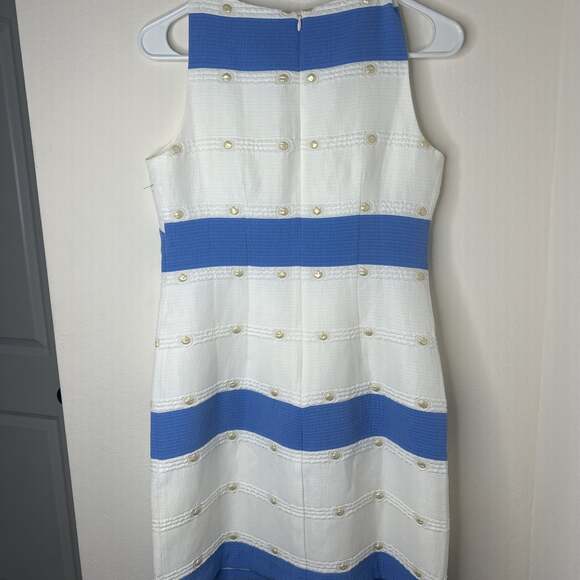 Vince Camuto Size 2 sky blue white striped women 's shift dress - Picture 3 of 3